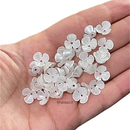 گل کریستالی صدفی سه پر 50 تایی
