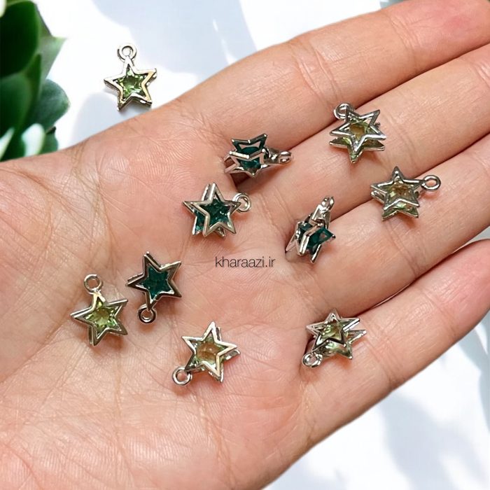 آویز نگین ستاره قاب دار